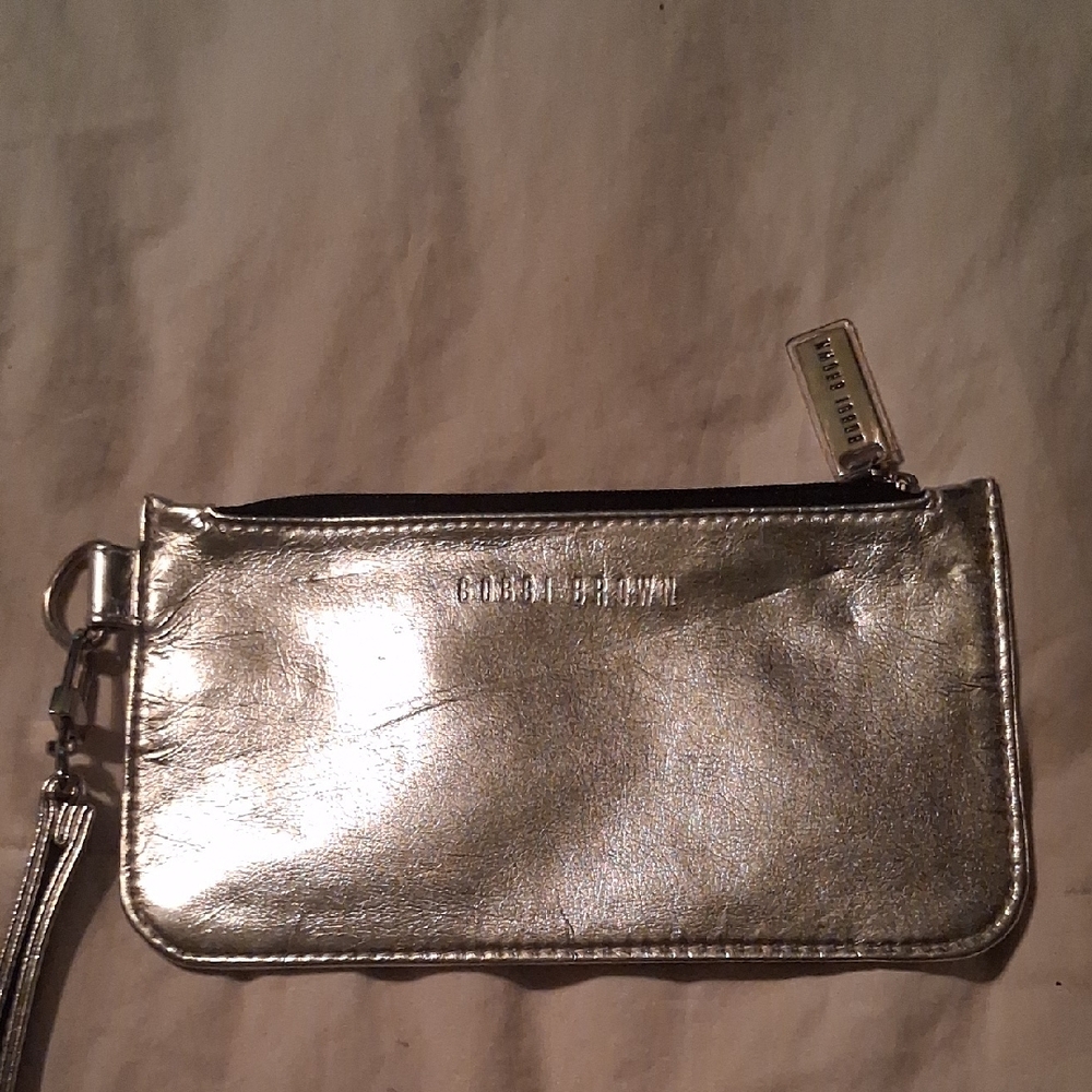 Bobbi Brown Metallic Silver Wristlet